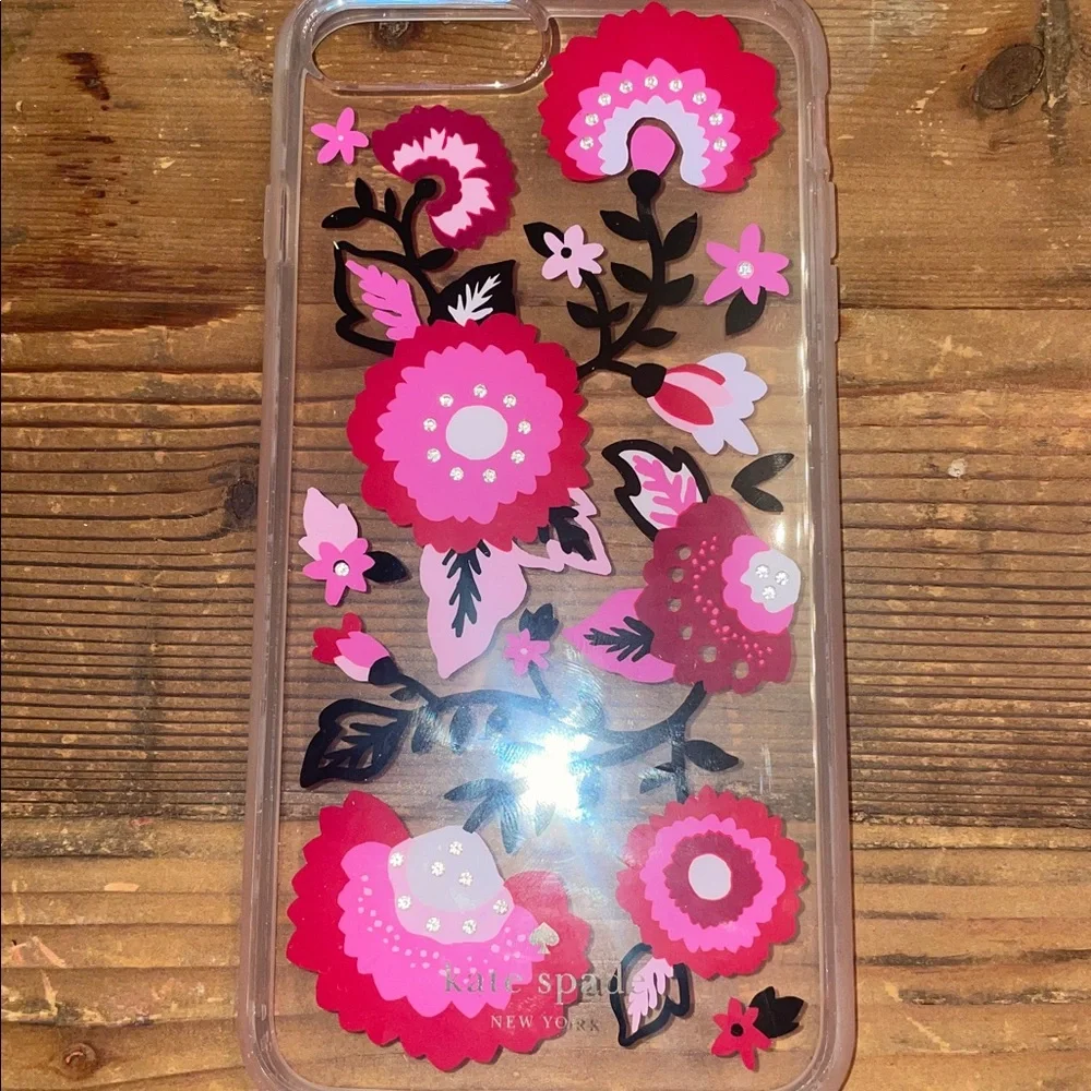 Kate Spade Pink and Red Floral Phone Case